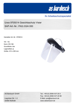 Ihr Arbeitsschutzspezialist Uvex 9705014 Gesichtsschutz Visier SAP