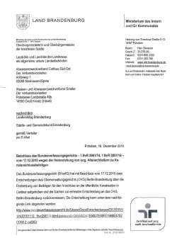 Information vom Ministerium des Innern und f&uuml;r Kommunales