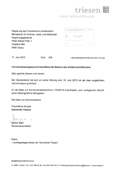 Regierung des Fürstentums Liechtenstein Ministerium für Inneres