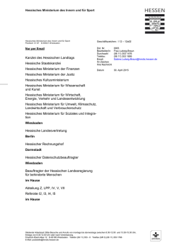 Schreiben des Hessischen Ministeriums des Innern und f&uuml;r Sport