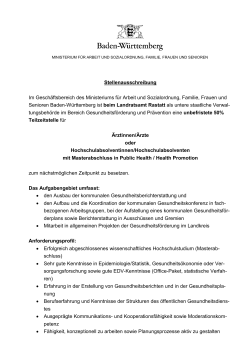 Stellenausschreibung Im Geschäftsbereich des Ministeriums für