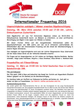 Internationaler Frauentag 2016 - DGB Region Niedersachsen