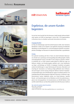 Case Study - Rossmann - Hellmann Worldwide Logistics