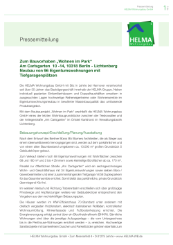 Pressemitteilung - HELMA Ferienimmobilien GmbH