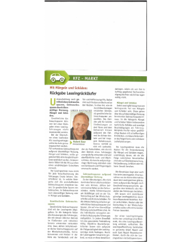 Zeitungsartikel Kfz-Markt, April 2014, Gastbeitrag