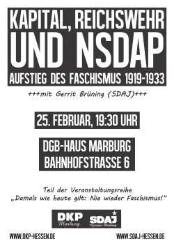 Flyer – Kapital, Reichswehr und die NSDAP