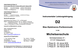 Instrumentaler Leistungslehrgang D2 Blas-/Spielmanns