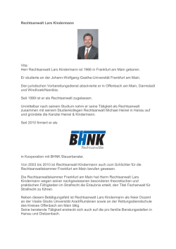 Rechtsanwalt Lars Kindermann Vita: Herr Rechtsanwalt Lars