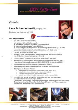 DJ-Info: Lars Schaarschmidt, Jahrgang 1982 - SSH Party-Team