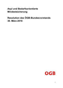 Resolution des ÖGB-Bundesvorstands