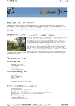 Das UNIFORST Programm UNIFORST MIKRO