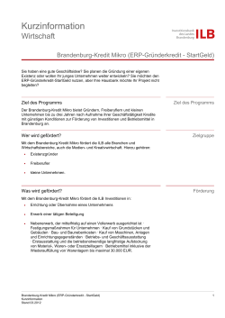 Kurzinformation - Investitionsbank des Landes Brandenburg