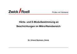 H&auml;rte- und E-Modulbestimmung an Beschichtungen im Mikro