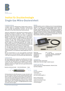 Institut f&uuml;r Drucktechnologie Single-Use Mikro