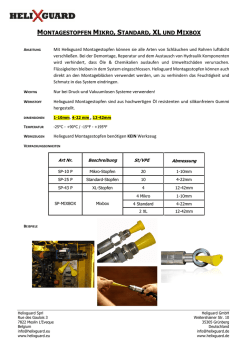 montagestopfen mikro, standard, xl und mixbox