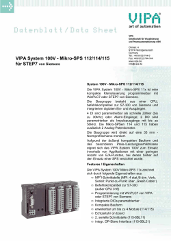 VIPA System 100V - Mikro-SPS 112/114/115 für STEP7 von Siemens