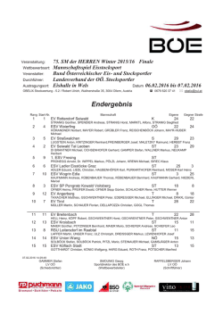 Endergebnis SM Herren 2016 - BÖE Bund Österreichischer Eis