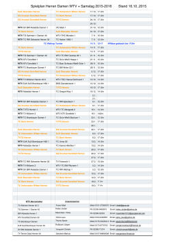 Spielplan Herren+Damen Samstag