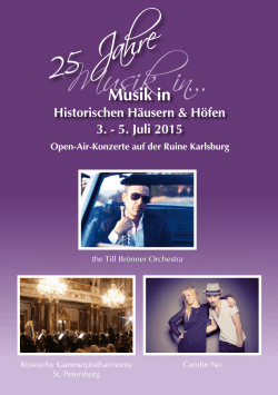 Musik in Historischen Häusern & Höfen 3. - 5. Juli 2015