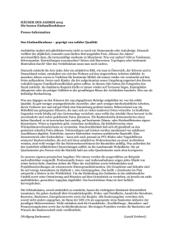 H&Auml;USER DES JAHRES 2015 Die besten Einfamilienh&auml;user