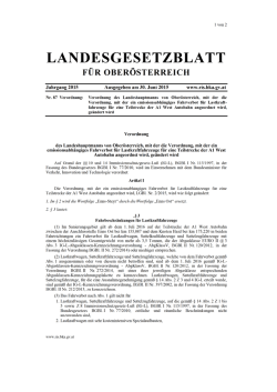 Landesgesetzblatt für OÖ Nr. 87 vom 30.06.2015