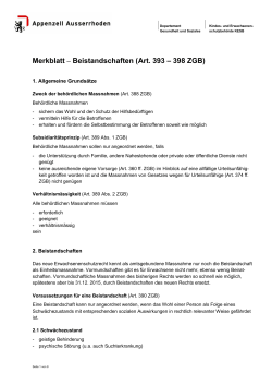 Merkblatt – Beistandschaften (Art. 393 – 398 ZGB)