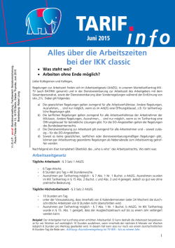 IKK classic - Alle Regelungen zur Arbeitszeit