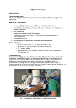 H&uuml;ftgelenksarthroskopie Kurzinformation Operationsbezeichnung