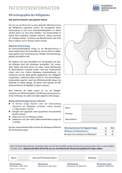MR-Arthrographie des H&uuml;ftgelenks