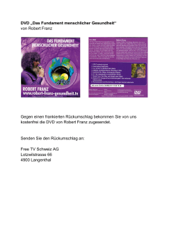 DVD &bdquo;Das Fundament menschlicher Gesundheit