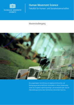 Human Movement Science - Technische Universit&auml;t Chemnitz
