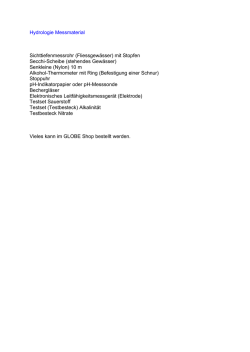Hydrologie Messmaterial Sichttiefenmessrohr (Fliessgew&auml;sser) mit