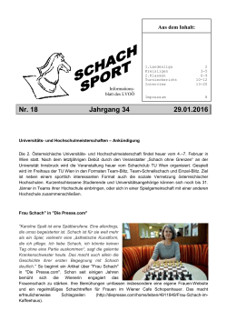 SchachSport Nr. 18-34 - Schach Landesverband Oberösterreich