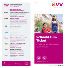 School&Fun-Ticket-Flyer für Schüler aus dem VRS mit Bestellschein