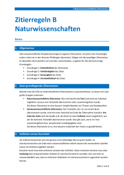 BRG-Zitierregeln f&uuml;r VWA, Naturwissenschaften