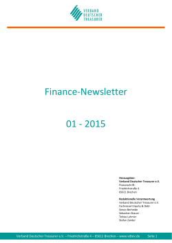 Newsletter Finance 1 2015 - Verband Deutscher Treasurer