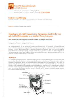 Koloskopie, ggf. mit Polypektomie - Gastroenterologie Berlin Spandau