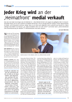 Jeder Krieg wird an der &sbquo;Heimatfront` medial verkauft