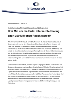 Drei Mal um die Erde: Interseroh-Pooling spart 220