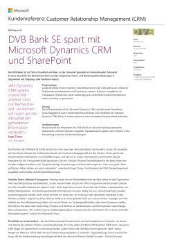 DVB Bank SE spart mit Microsoft Dynamics CRM und SharePoint