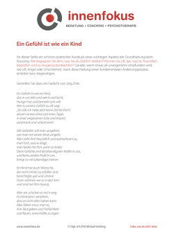 Ein Gef&uuml;hl ist wie ein Kind