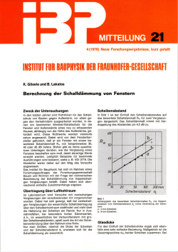 Berechnung der Schalldämmung von Fenstern - Fraunhofer