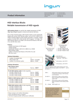 HSD Interface Blocks