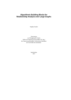 Algorithmic Building Blocks for Relationship Analysis over