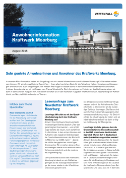 Anwohnerinformation Kraftwerk Moorburg