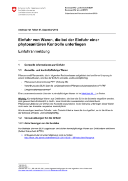 Einfuhr von Waren, die bei der Einfuhr einer phytosanit&auml;ren
