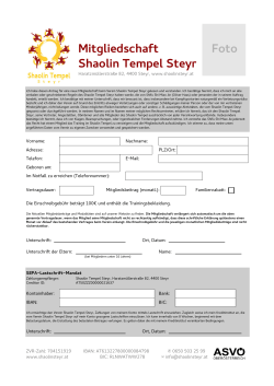 Mitgliedsvertrag - Shaolin Tempel Steyr