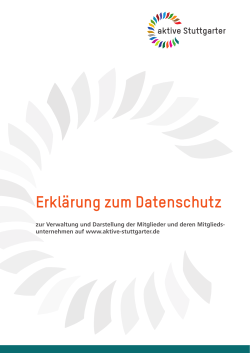 Datenschutz - Aktive Stuttgarter