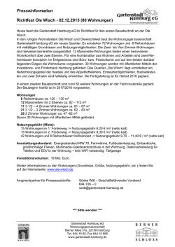 Pressemitteilung - Gartenstadt Hamburg eG