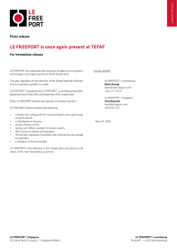 LE FREEPORT is once again present at TEFAF